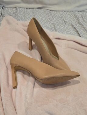 Vince Camuto Nude Pointed-Toe High Heels